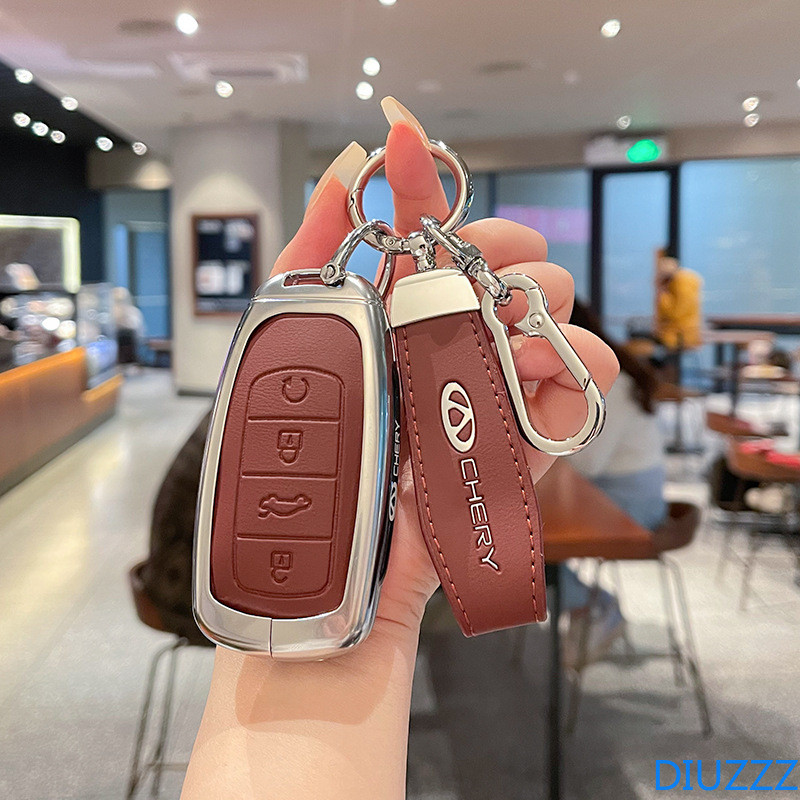 สังกะสีอัลลอยด์หนังกุญแจรถสําหรับ Chery Omoda 5 C5 Tigo 7 8 Pro Max Tigo 7 8 Plus Arrizo 5 Plus