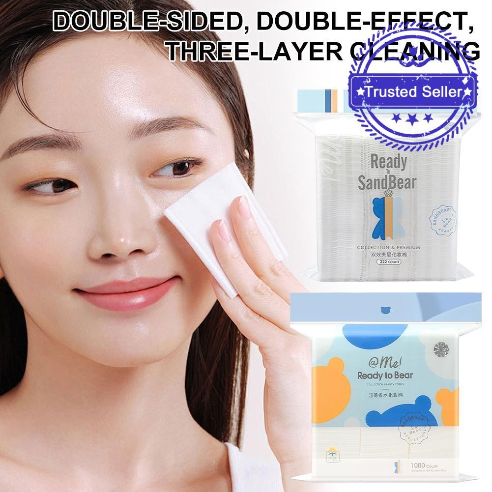 222/แผ่นผ้าฝ้ายแบบใช้แล้วทิ้งเป็นมิตรกับผิวเครื่องสําอางแต่งหน้าทําความสะอาดผิวหน้าหนา Care Z5