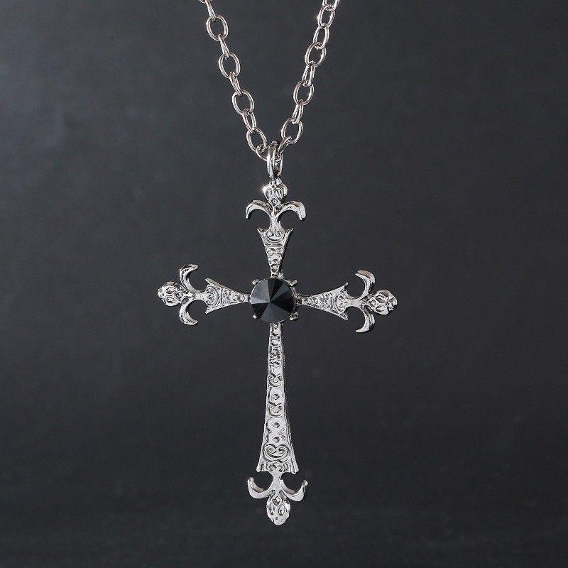 Gothic Long Sweater Chain Niche Vintage Cross Necklace