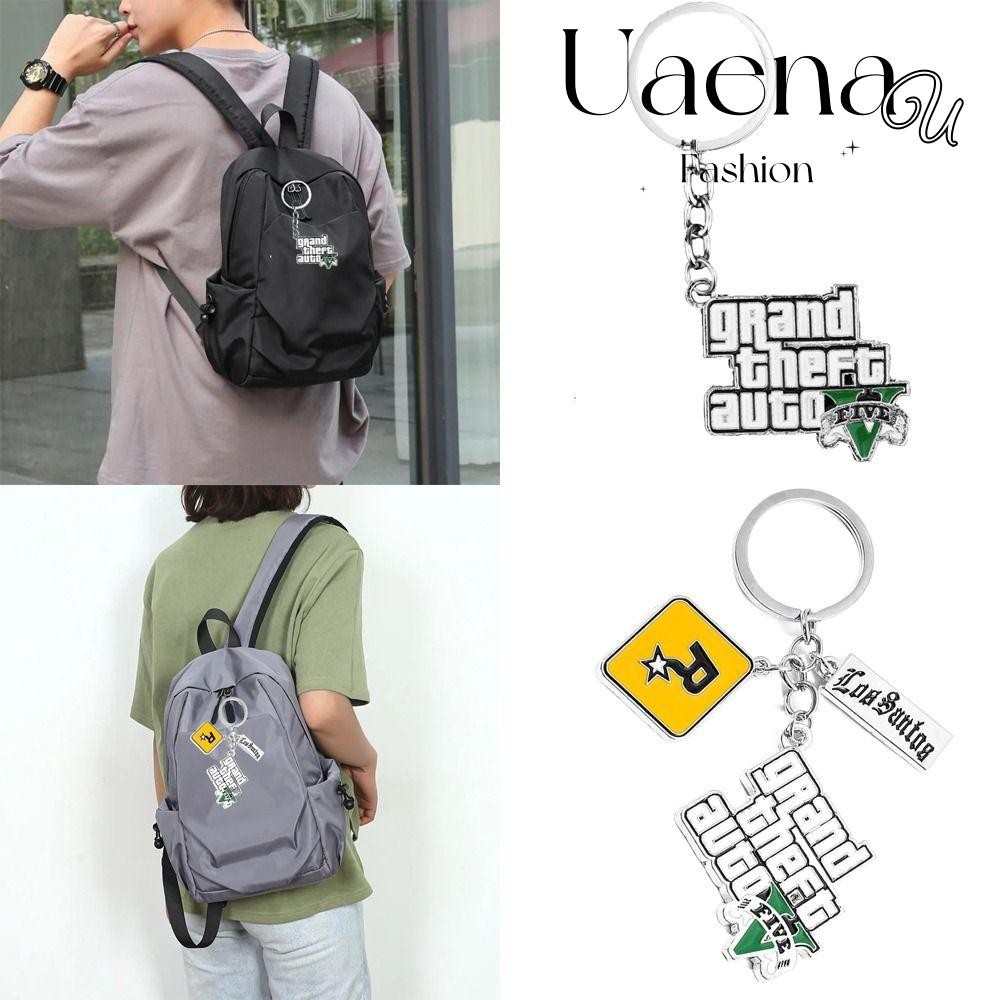 UAENAU เกม PS4 GTA5 พวงกุญแจ,กระเป๋าจี้พวงกุญแจ,จี้รถ Keyholder 5 Star Muti แฟชั่นเครื่องประดับผู้ชา