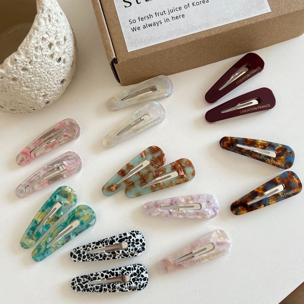 คลิปติดผมแบบเรียบสำหรับ 여성, 2 ชิ้น