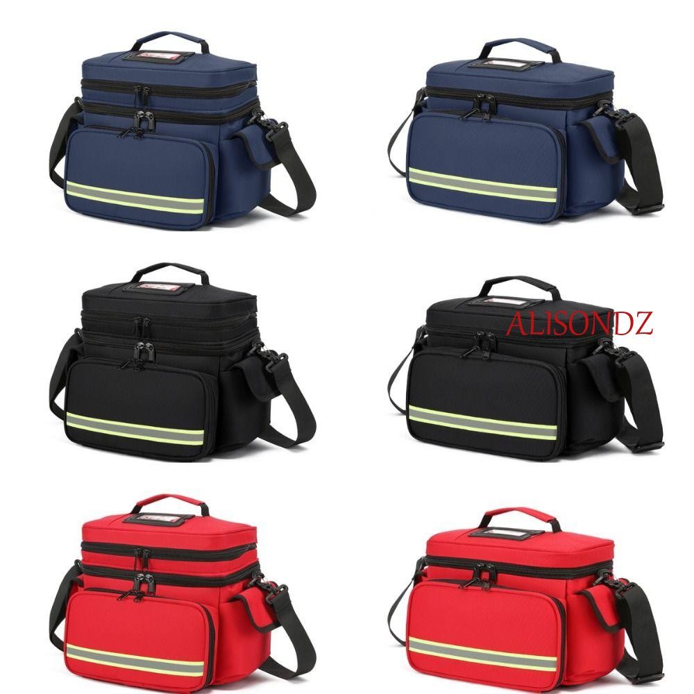 ALISONDZ ถุงยาสองชั้น,ความจุขนาดใหญ่กันน้ําฉุกเฉิน Trauma Bag,ทนทานหลายกระเป๋าแบบพกพาที่ว่างเปล่า First Responder Organizer Travel
