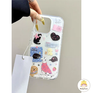 เคสไอโฟน 12 สำหรับ iPhone 11 15 13 14 16 Pro Max 15 16 14 Plus 15 14 13 Pro หวานสวัสดีคิตตี้ลูกสุนัขไอศกรีมปกใหม่ IMD