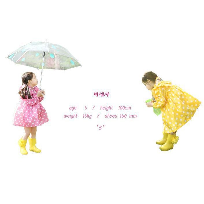 2022enbihouse เสื้อกันฝนเด็กผู้หญิง Polka Dot Poncho ไนลอนกันน้ํากระเป๋าถือ