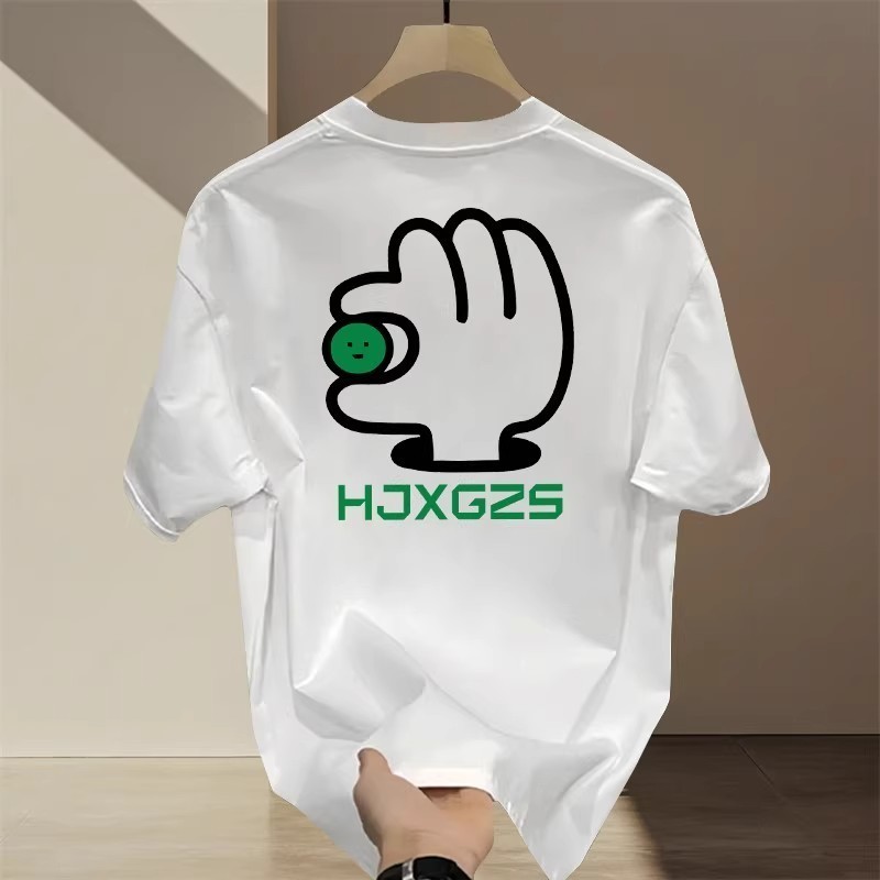 Baju เสื้อยืดผ้าฝ้ายระบายอากาศ Sesuai Cuaca Panas Unisex Casual Top Baju Viral