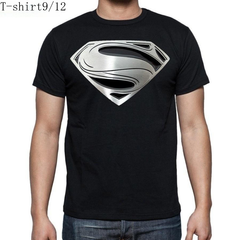 เสื้อยืดโลโก้ซูเปอร์แมน วัสดุผ้าฝ้ายแท้ แขนสั้น สวมใส่สบาย เหมาะสำหรับแฟนหนังซูเปอร์ฮีโร่