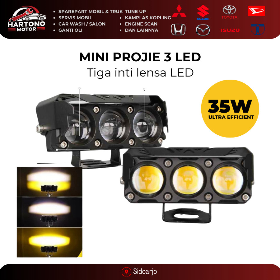 MATA MINI PROJECTOR / PROJI / LASER 3 EYES SPOTLIGHT LED SHOOTING LIGHT ชุดสี BI LED TWO สีสีเหลืองส