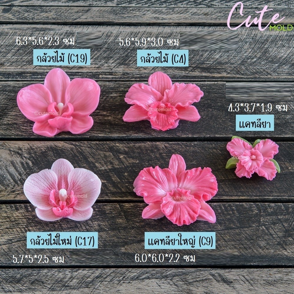พร้อมส่ง// แม่พิมพ์ฟองดอง พิมพ์ซิลิโคน ดอกกล้วยไม้ กล้วยไม้ แคทรียา (เลือกแบบ)