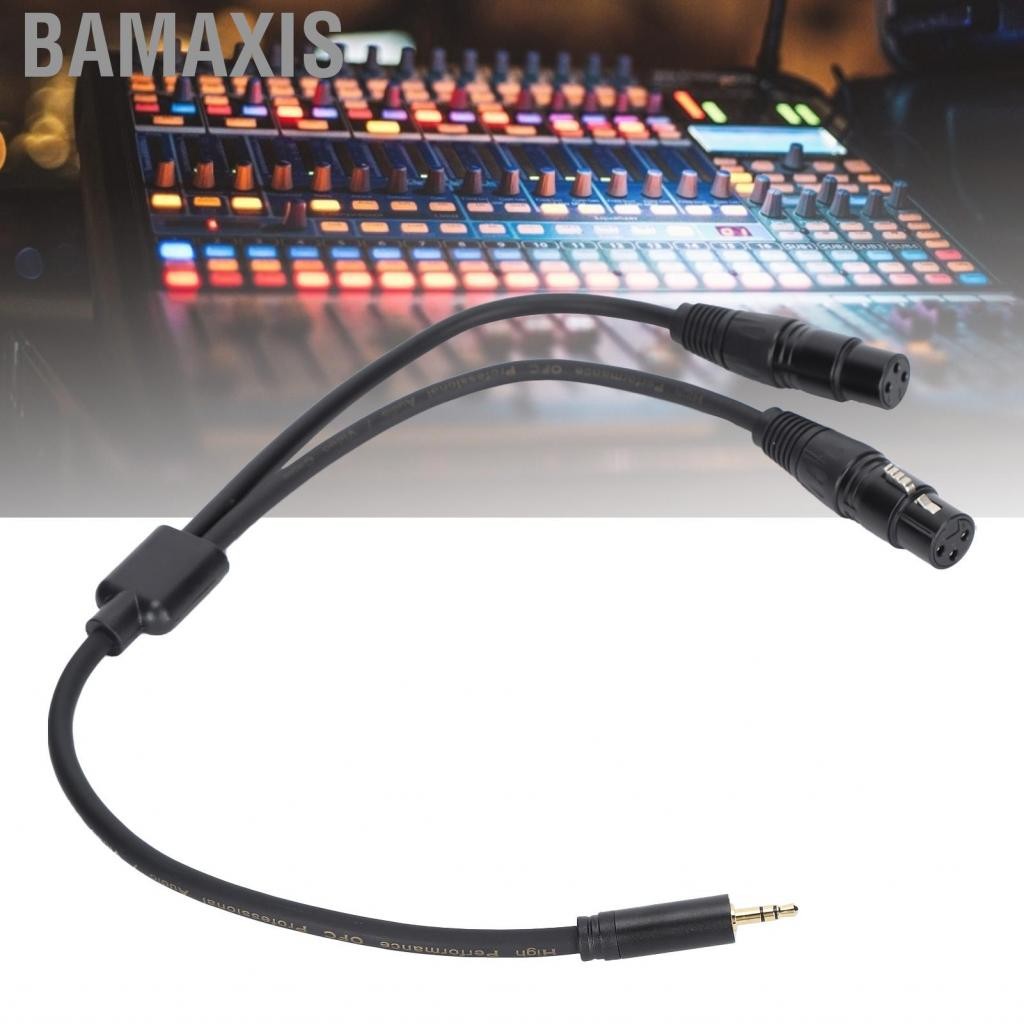 Bamaxis BAMAXIS-TH Heayzoki Dual XLR ถึง 3.5 มม. การเปลี่ยนสายเคเบิลหญิง 1/8in แจ็คตัวผู้ y? ตัวแยกอ