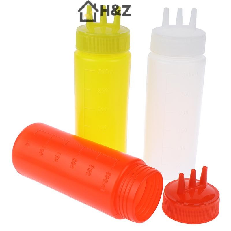 H&Z 3 หลุมบีบขวดซอสน้ําส้มสายชูน้ํามันซอสมะเขือเทศน้ําเกรวี่ Crut เครื่องปรุงรสตู้ Nice