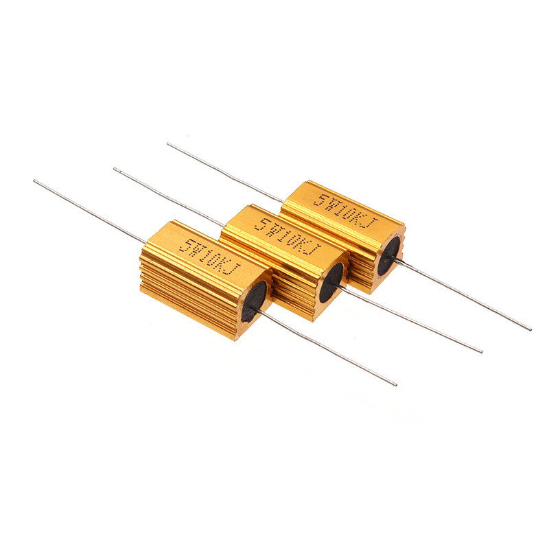 RX24-5W Gold Aluminium Shell Resistor 1/2/3/4/6/8/10/20R/100 Euro 1K 2.2K 4.7K 10K