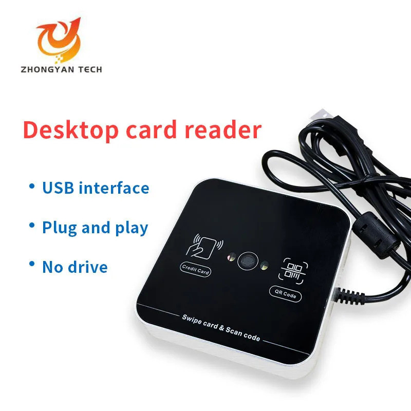 Proximity Contactless RFID Reader 1d 2d Barcode QR Scanner 125khz 13.56mhz อินเทอร์เฟซ USB QR Code C