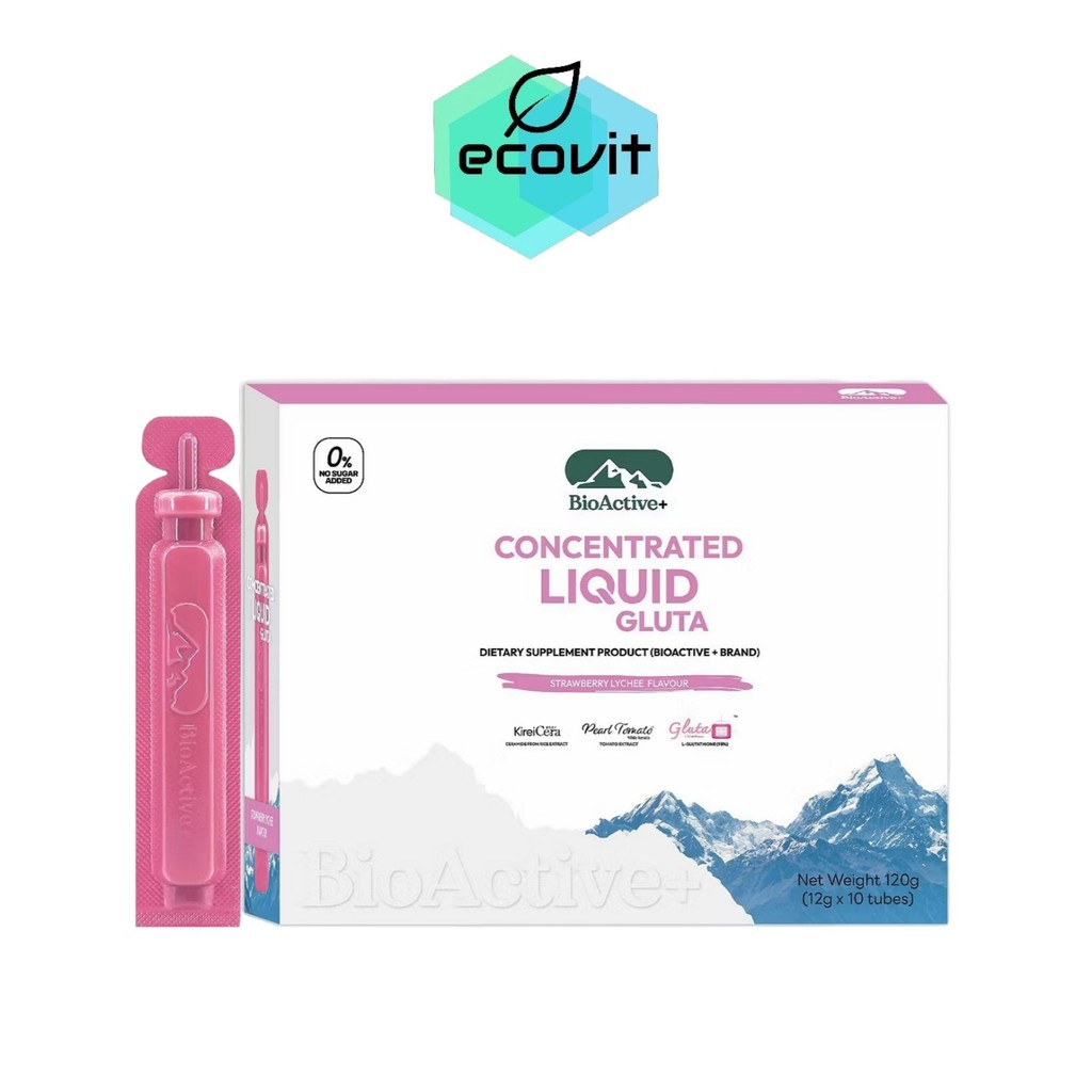 [โปร 5 กล่อง + ส่งฟรี] ไบโอแอคทีฟพลัส BioActive+ Concentrated Liquid Gluta กลูต้า ผิวขาว สว่าง ออร่า สุขภาพดี 50 หลอด