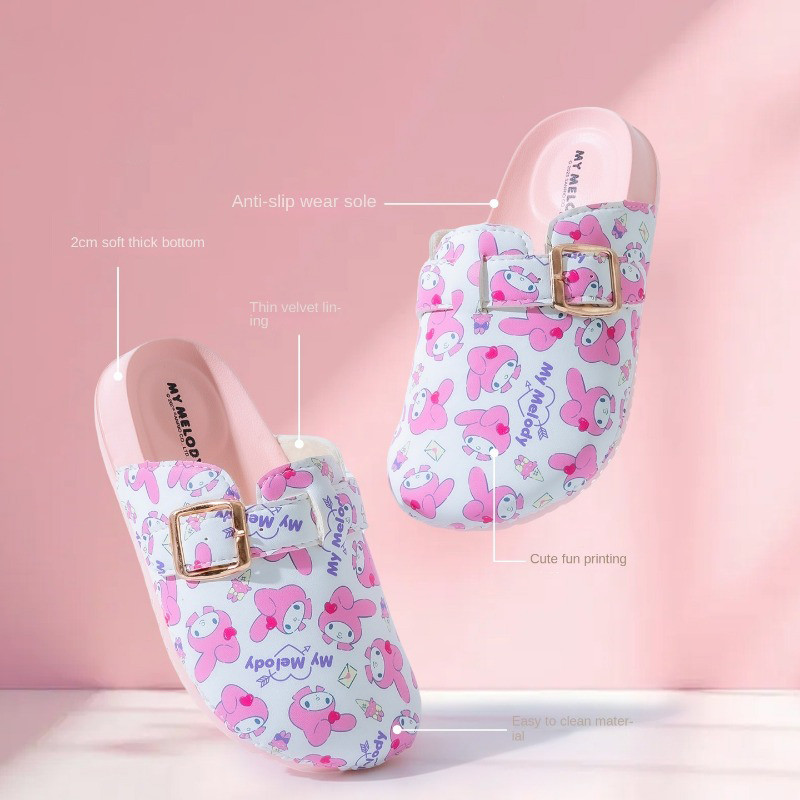 AYUER รองเท้าแตะนิ้วเท้านุ่มสบาย ก้นแบน สำหรับเด็ก ดีไซน์คลาสสิกพร้อมลวดลาย - รูปที่ 2