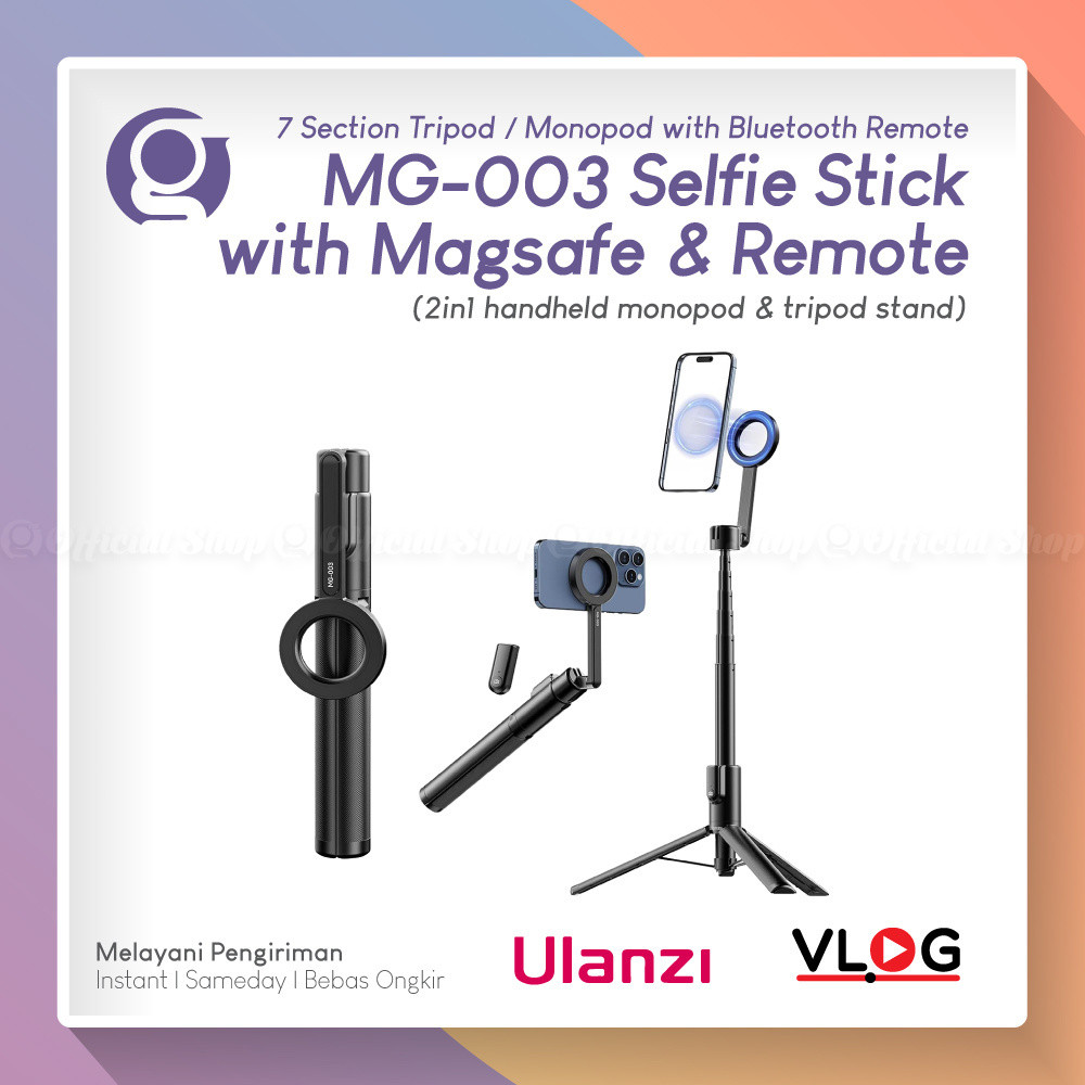 ULANZI MG-003 ไม้เซลฟี่แม่เหล็ก PRO สําหรับสมาร์ทโฟน HP (Tripod Selfie ระบบแม่เหล็ก Magsafe M003 MG 