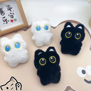 ตุ๊กตาแมวดำ พวงกุญแจตุ๊กตา Squeaky Big Eye Black Cat กระเป๋าจี้ตกแต่ง น่ารัก ของเล่น พวงกุญแจแมว KEY14