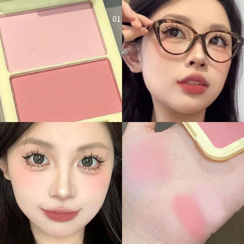 ครีมบลัช ที่ปัดแก้ม อาหารสวรรค์ผิวมะกอก!Double Color Blush Cream Guava Color Japanese Rouge Student 