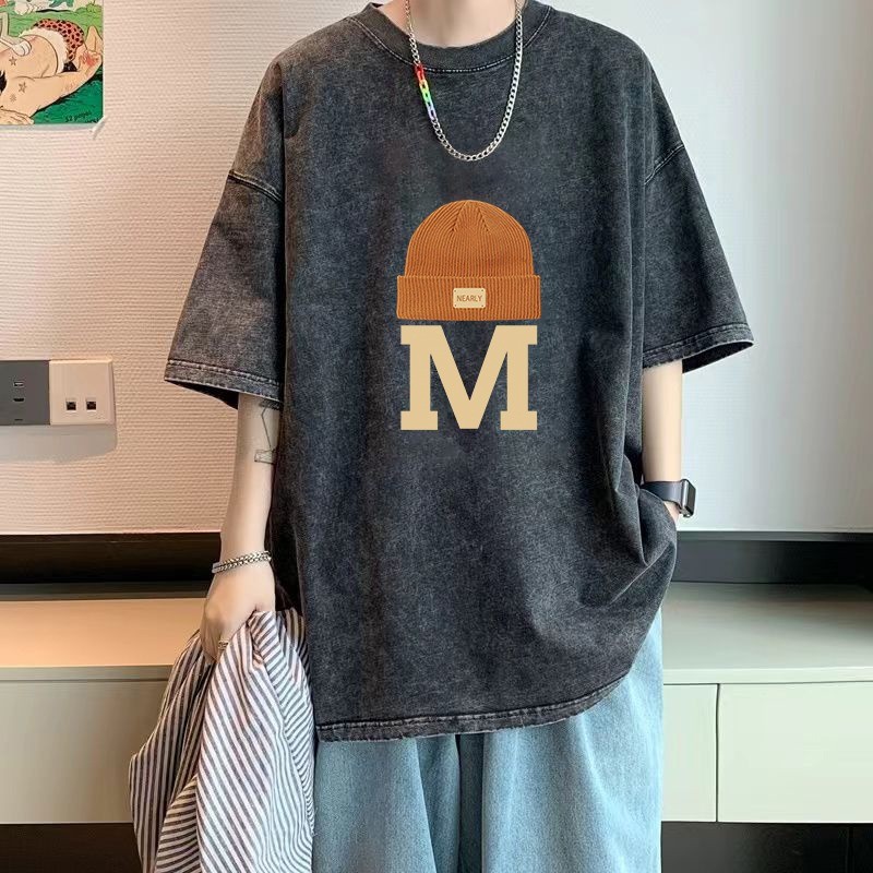 Coffee NEW Heavy Xinjiang สีดําสีม่วง] S-3XLDX0052-SX2025 [เส้นด้ายคู่ผ้าฝ้ายล้าง 3223 กรัม P25 สีสี