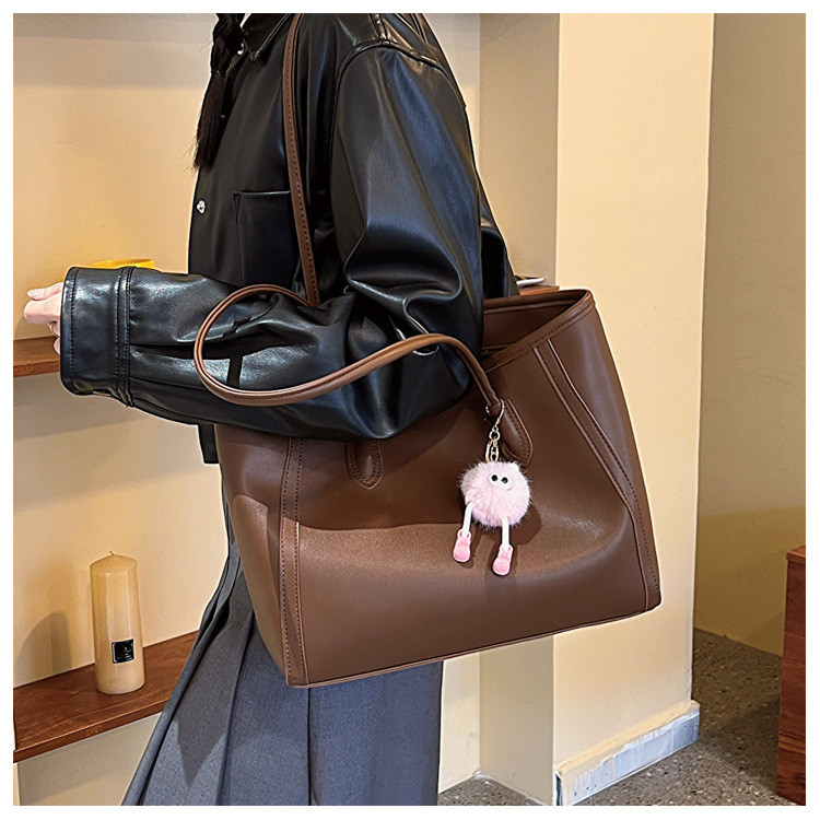 กระเป๋าสะพายข้าง, กระเป๋าถือสตรีสไตล์เกาหลี Minimalist | Tote Bag วินเทจทรงจุเยอะ | หนัง PU คุณภาพดี แบบสวยเก๋ไก๋