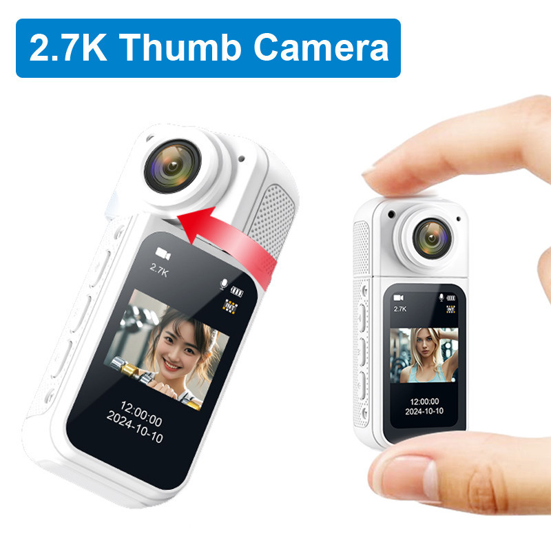 กล้องนิ้วหัวแม่มือ 2.7K HD 180 ° หมุน WIFI Sport DV Cycling Outdoor Action Magnetic Attraction Recor