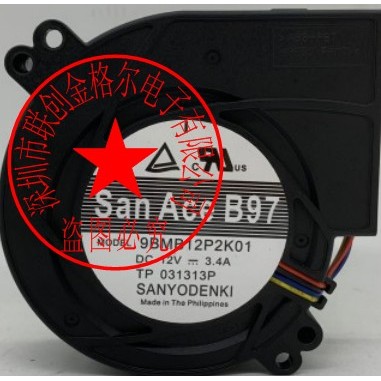 SANYO DENKI 9BMB12P2K01 9BMB12P2H01 12V 3.4A พัดลมแรงเหวี่ยงญี่ปุ่นดั้งเดิม