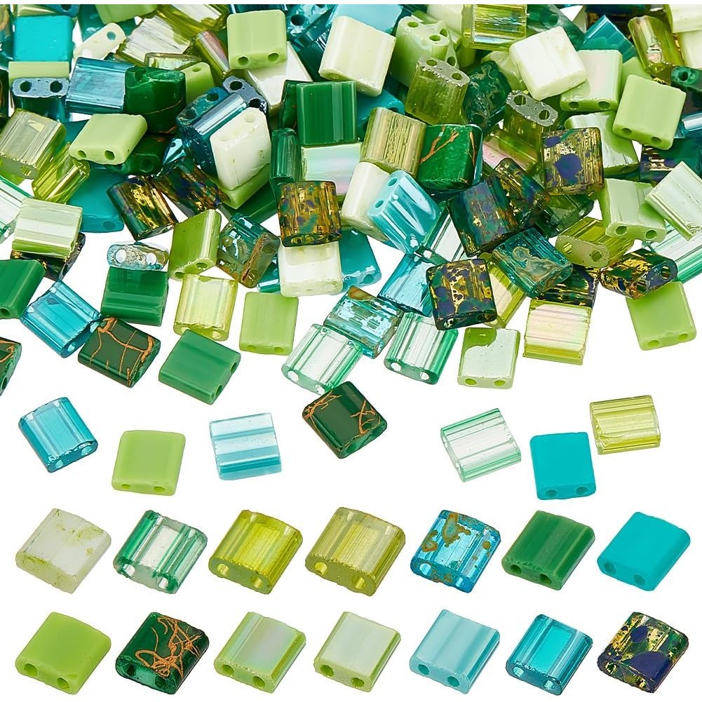 PH PandaHall ลูกปัด 280 ชิ้น 14 สี สำหรับทำสร้อยข้อมือและสร้อยคอมัลติสตริง ขนาด 5x4.5-5.5 มม.