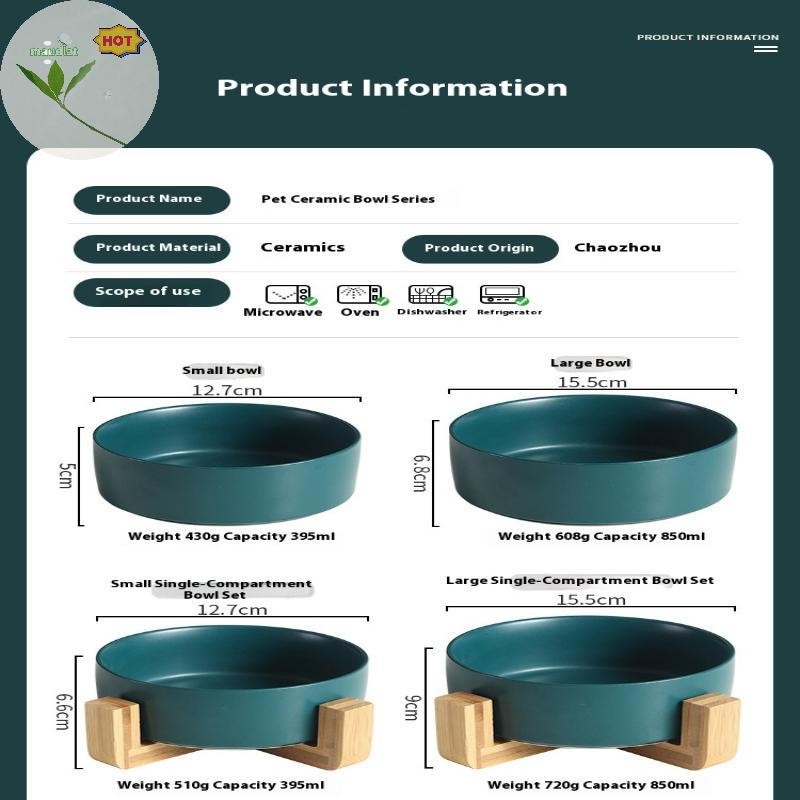 เมาชามเซรามิกแมวสุนัขชามอาหารแมวชามแมวชามน้ําดื่มชามคู่ป้องกันปากมดลูกกระดูกสันหลังชามสีดําสัตว์เลี้ยงชาม ใน - รูปที่ 4