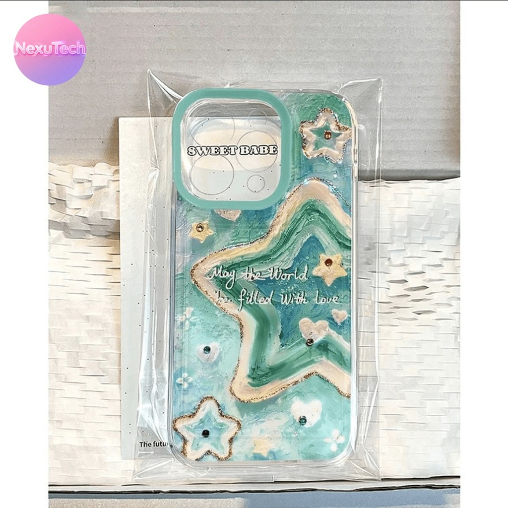 เคส iPhone ปลาดาวสีน้ํามัน (เข้ากันได้กับ iPhone 12 13 14 15 16 17 Pro Max) H5YT