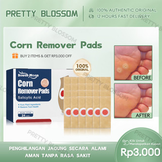 South Moon Corn Remover Pads 24pcs Penghilang Mata Ikan Plester Kapalan Obat Kutil Kaki Tanpa Rasa Sakit Bahan Alami Aman Plester Anti Kapalan Sepatu Hak Tinggi Penghilang Daging Tumbuh Di Telapak Kaki Tahan Air