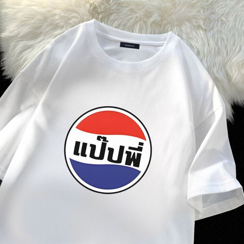 เกาหลี เสื้อแบบดารา เสื้อยืดแขนสั้น CMDXY4780 ผู้ชาย ผู้หญิง ลายทาง ตัวอักษร หลวม ลายสกรีน ฤดูร้อน ฤดูใบไม้ผลิ