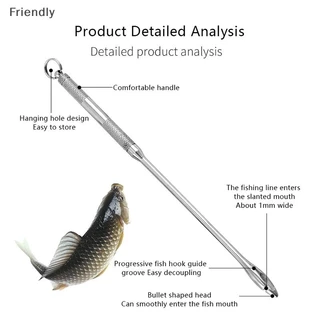 [Friendly] 19 ซม./7.5in สแตนเลสสตีลความปลอดภัย Extractor Fishing Hook Detacher Remover Rapid Decoupling เครื่องมือตกปลา Boutique