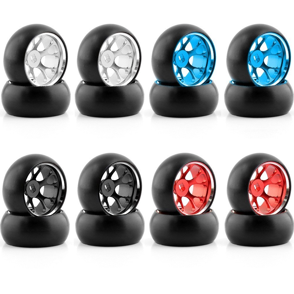 ​1/28 WLtoys K989/K969/P939/MINI-Q โลหะ Drift ล้อชุด B -Slick ยางขอบ