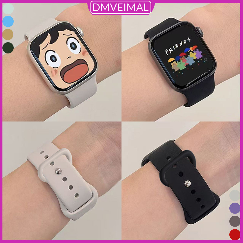 สายรัดยางซิลิโคนสายข้อมือกีฬากันน้ำ for Smartwatch IWatch Series 11 10 9 8 7 6 Ultra 3 2 49mm 46 42 38 45 44 41 40mm