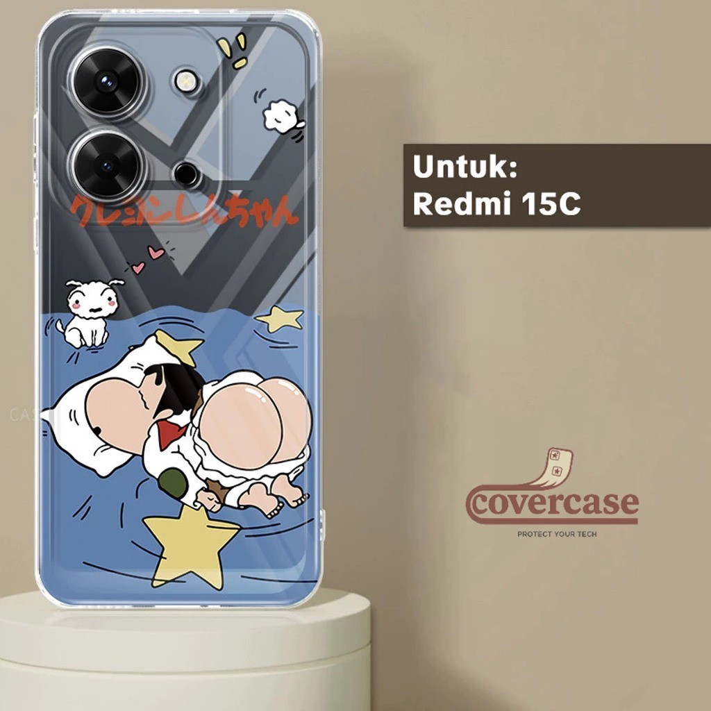 พรีเมี่ยม GLOSSY CLEARCASE เข็มทิศนุ่มสําหรับ REDMI 15C และ POCO C85 4G / 5G MOTIF PNG-CRSC-6