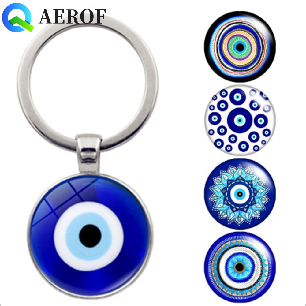 AEROF Blue Evil Eye จี้, Lucky อินเทรนด์ Evil Eye พวงกุญแจ, Evil Eye ลูกปัดพวงกุญแจตุรกี Blue Evil E