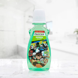 Fluocaril Mouthwash Kids ฟลูโอคารีล น้ำยาบ้วนปากสำหรับเด็ก 6 ขวบขึ้นไป 250ml (Green/Strawberry)