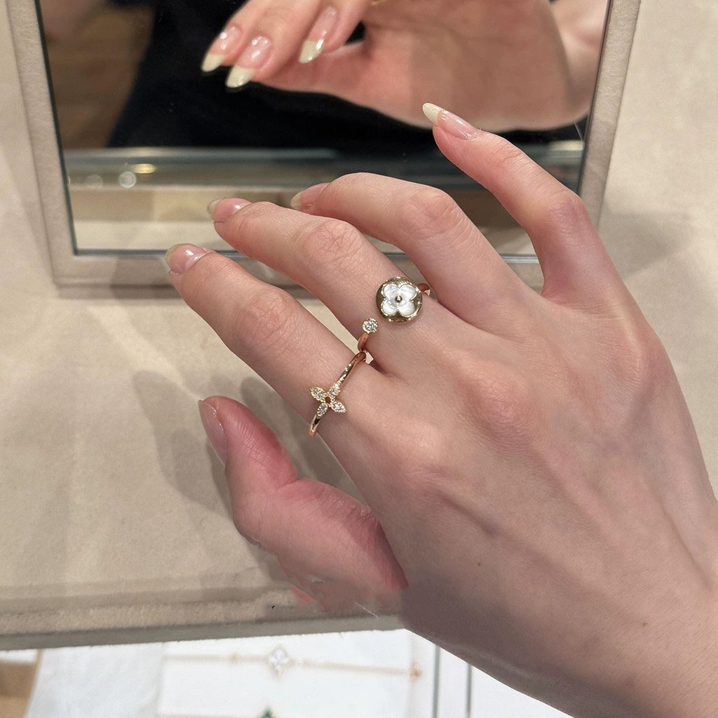 แหวนปรับขนาดได้ พลอยเทียมลายดอกไม้ สำหรับเด็กผู้หญิง - รูปที่ 3