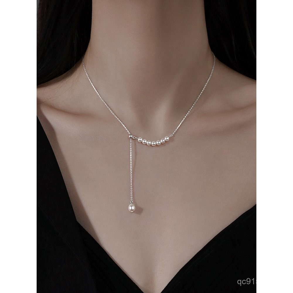 สร้อยคอ นิช ธรรมชาติ สไตล์ใหม่สุดฮิต สร้อยคอไข่มุกผู้หญิงเกรดสูง 2025 เงินสเตอร์ลิง 925 โซ่คอ ZCT6