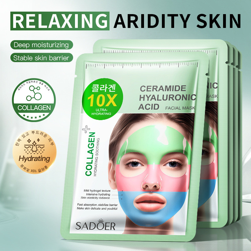Mask SADOER Collagen Ceramide Moisturizing Hyaluronic Acid Tricolor Mask