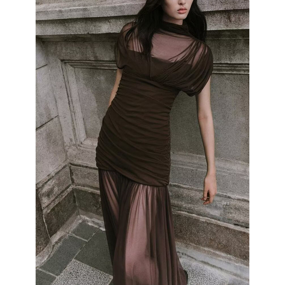 สําหรับ 2026 ฤดูใบไม้ผลิผลิตภัณฑ์ใหม่แฟชั่นสตรีที่ดีงามผ้าไหมตาข่ายเย็บยืนขึ้นปกแขนกุดชุด 4772252717 - รูปที่ 4