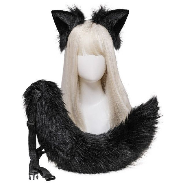 cosplay狐狸耳朵发饰狐尾套装毛绒可爱手作狐娘兽耳发箍尾巴饰品cosplay fox ears hair accessories fox tailpapa4niu.th20250927