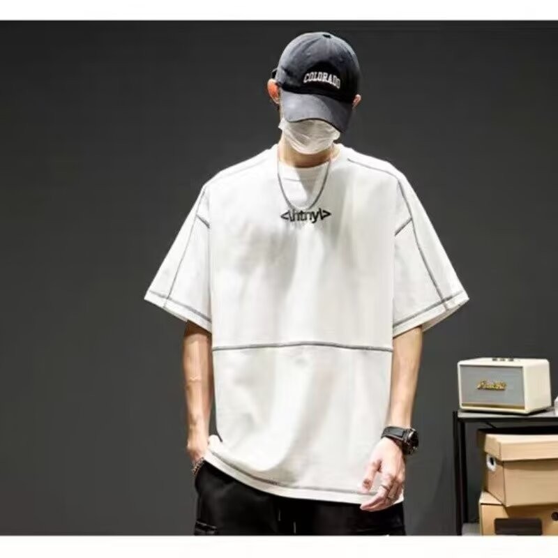 2025 NEW 20252025 Spring and Autumn Trend Clean Version Men's Half Sleeve Inner Wear American Casual