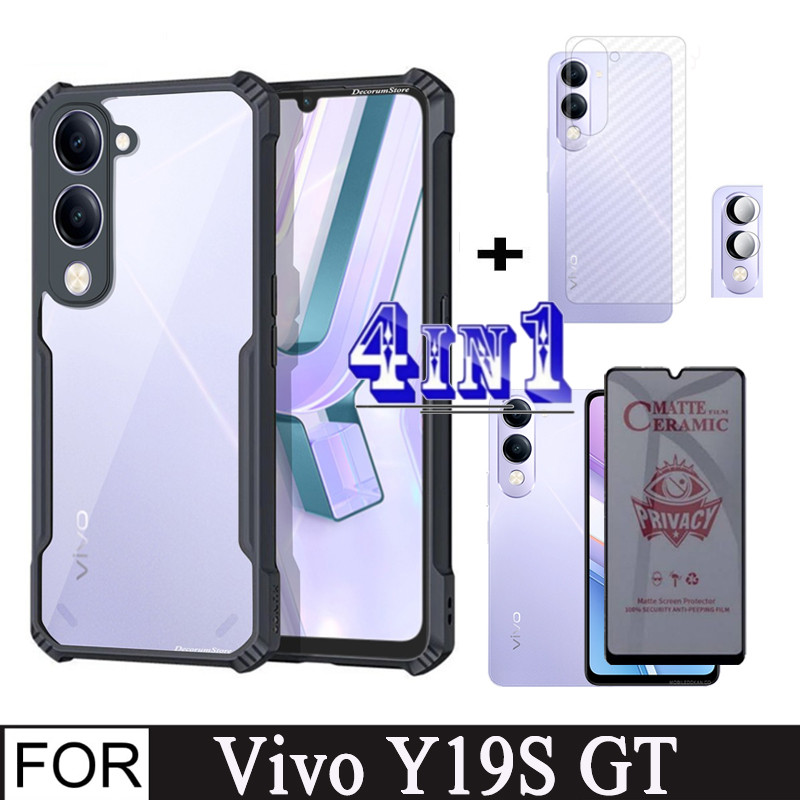 4In1 Vivo Y19S GTเคสโทรศัพท์กันกระแทกสําหรับVivo Y19S Pro Y19S Y19 5G Anti Spyป้องกันหน้าจอความเป็นส
