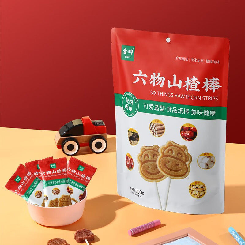 Jin Ye Mavericks Liuwu Hawthorn Lollipop 200g ไม่มีสารเติมแต่งขนมเด็กผลไม้หวานบรรจุแยกกัน Jin Ye Mav