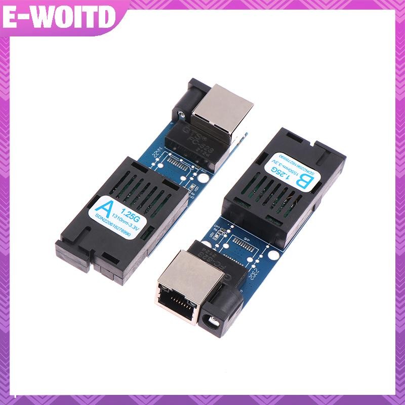 E-WIOTD Mini Gigabit Fiber Optical Media Converter 1000Mbps Single Mode 3-5Km UPC/APC SC-Port A/B พอ