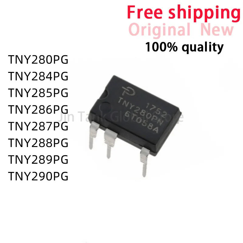 5PCS TNY280PG TNY284PG TNY285PG TNY286PG TNY287PG TNY288PG TNY289PG TNY290PG DIP-7 ชิป ic