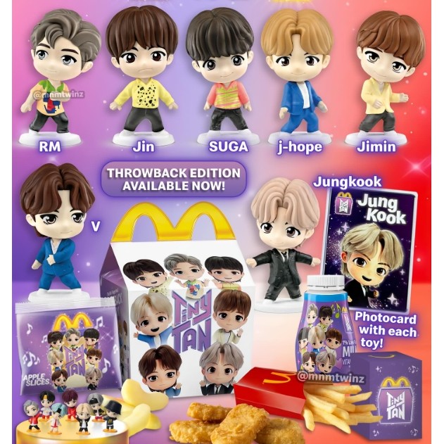 Tinytan BTS พร้อมส่ง ใหม่ แท้ มือ1 แฮปปี้มีล happymeal ของสะสม ของขวัญ ของเล่น ฟิกเกอร์ โมเดล บีทีเอส บังทัน army 2025