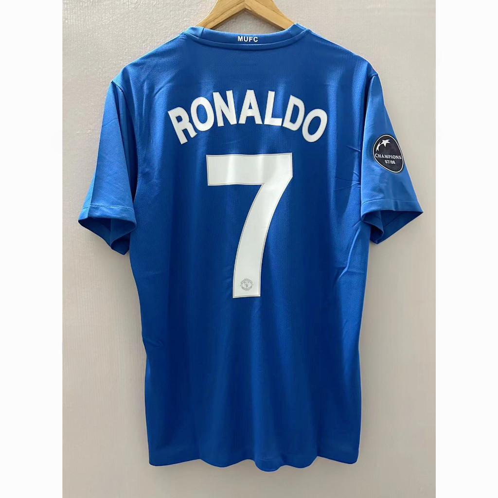 S-XXL 2008/09 Manchester United 3RD Retro Soccer Jersey เสื้อยืดที่กําหนดเองเสื้อฟุตบอล RONALDO