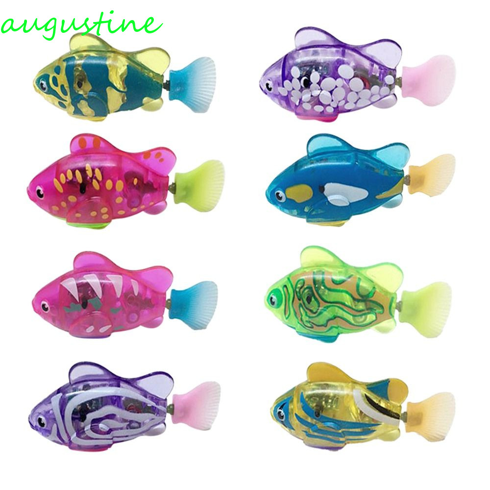 AUGUSTINE ปลาจําลองของเล่นในน้ําเด็กของขวัญสัตว์ทะเลขนาดเล็กสําหรับเด็กของเล่นอาบน้ําเด็กแบตเตอรี่ขั
