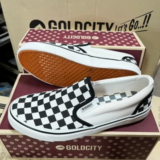 Gold city GC-NS901 ** รองเท้าสลิปออนผ้าใบแฟชั่นทรงคลาสสิค ลายหมากรุก (โกลด์ซิตี้) Size : 39-45